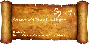 Szentpéteri Albert névjegykártya