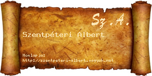 Szentpéteri Albert névjegykártya