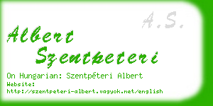 albert szentpeteri business card