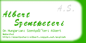 albert szentpeteri business card